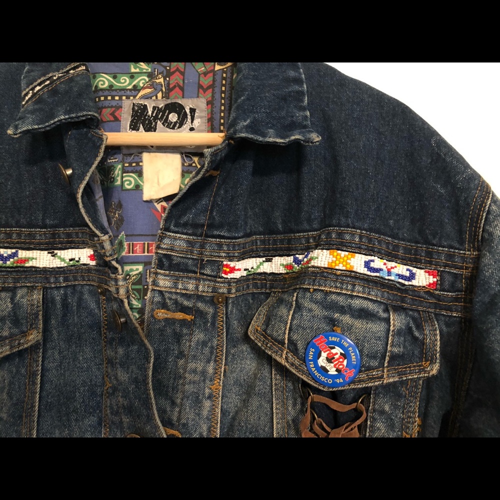 VTG Denim Jacket with Native Fringe and Beading